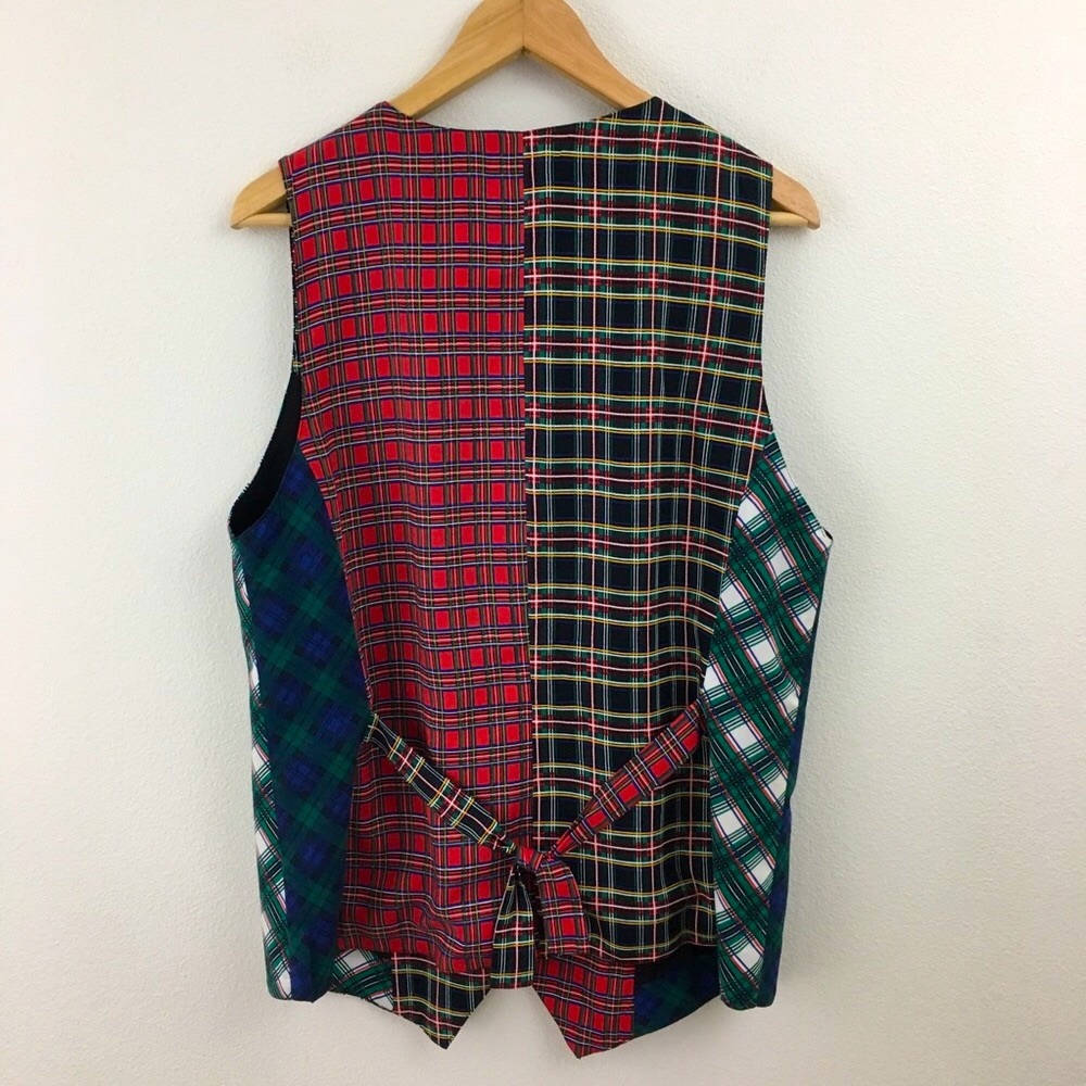 X Union Yellow & Multicolour Plaid Fleece Vest main image 0
